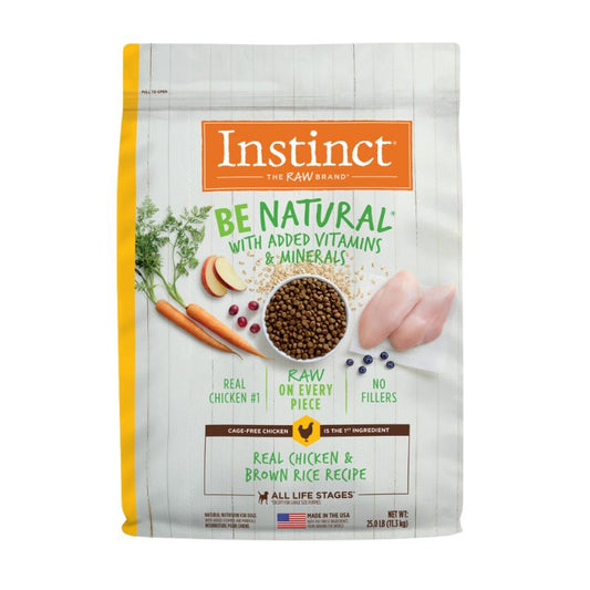 Instinct Be Natural Real Chicken & Brown Rice Recipe Dry Dog Food - 25lb