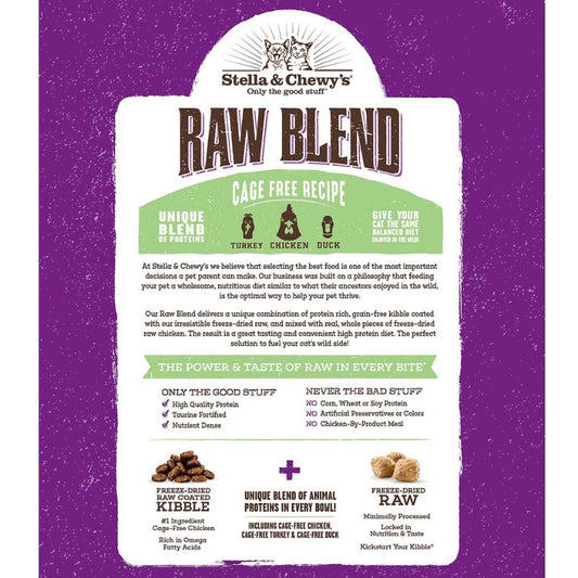 Stella & Chewy's Freeze-Dried Raw Blend Kibble Cage Free Chicken Grain-Free Dry Cat Food [3 Size]