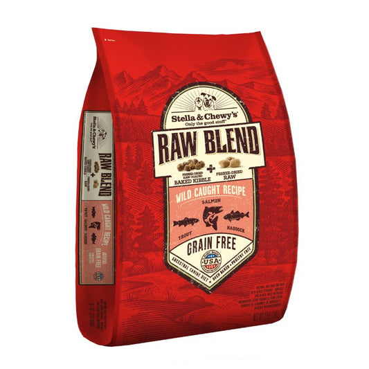Stella & Chewy's Raw Blend Wild Caught Fish Kibble With Freeze-Dried Raw Grain-Free Dry Dog Food [2 Size]