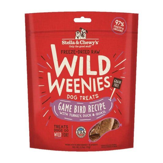 Stella & Chewy's Wild Weenies Game Bird Recipe Grain-Free Freeze-Dried Dog Treats - 3.25 oz