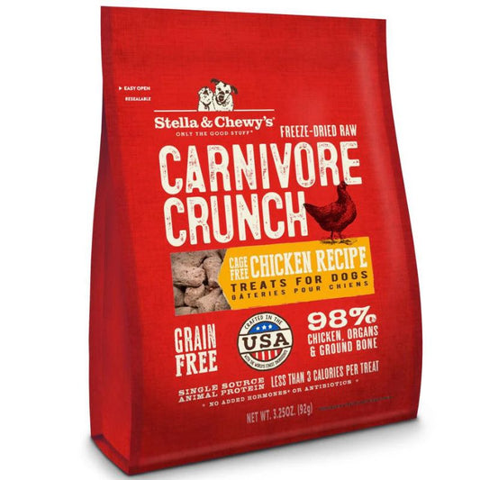 Stella & Chewy's Carnivore Crunch Chicken Grain-Free Freeze-Dried Dog Treats - 3.25 oz