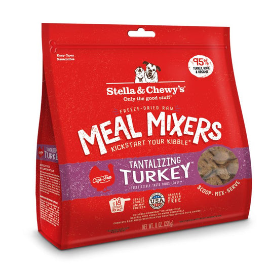 Stella & Chewy's Meal Mixers Tantalizing Turkey Grain-Free Freeze-Dried Raw Dog Food [2 Size]
