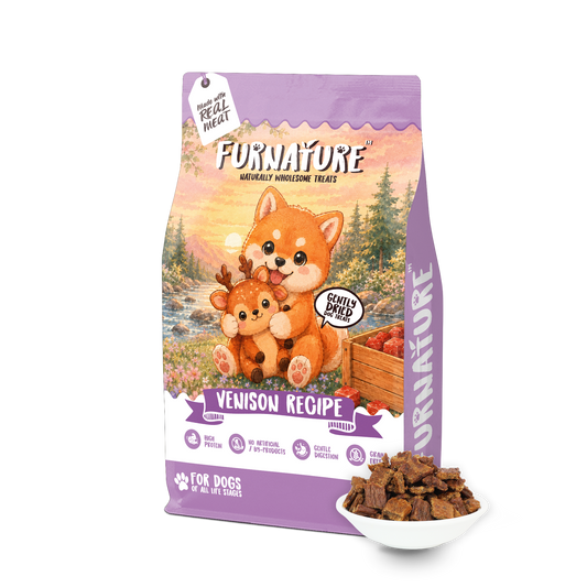 Fur Nature Natural Wholesome Gently Dried Dog Treats - Venison Recipe (200g)