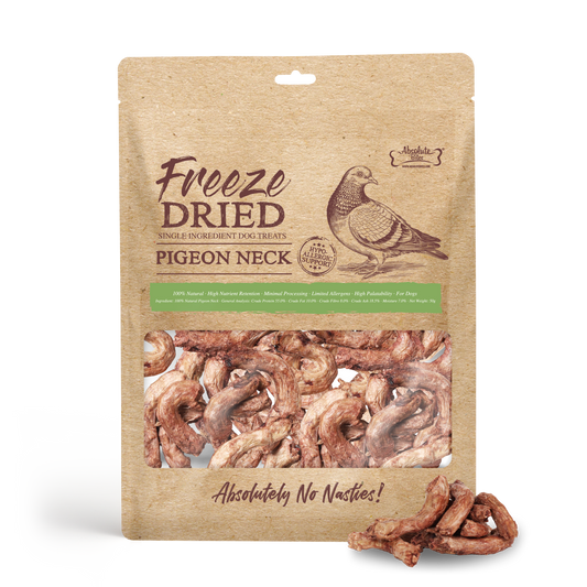 Absolute Bites Single Ingredient Freeze Dried Treats For Dogs - Pigeon Neck (50g)