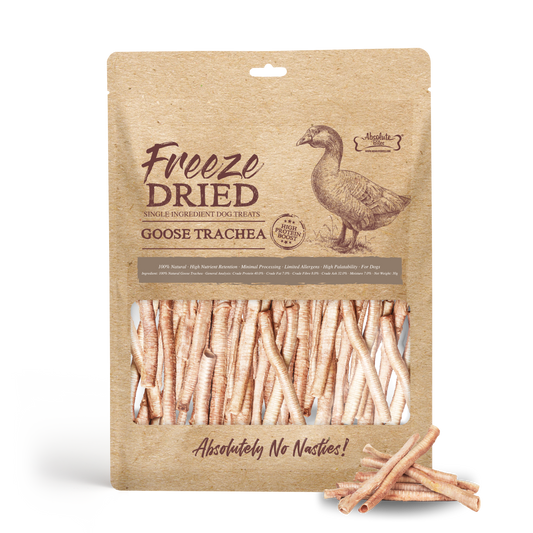 Absolute Bites Single Ingredient Freeze Dried Treats For Dogs - Goose Trachea (30g)