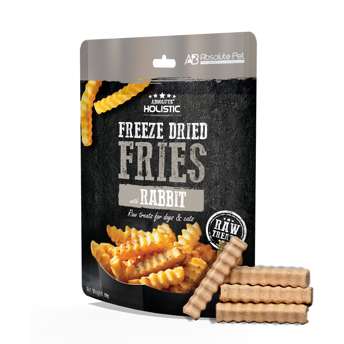 Absolute Holistic Freeze Dried Raw Treats For Cats & Dogs - Rabbit Fries (60g)