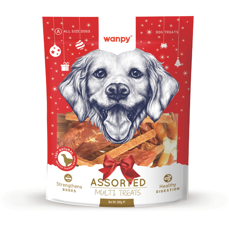 Wanpy Assorted Multi Treats Chicken Jerky For Dogs - 300g
