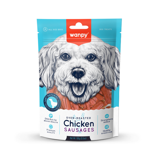 Wanpy Oven-Roasted Chicken Sausages For Dogs - 100g