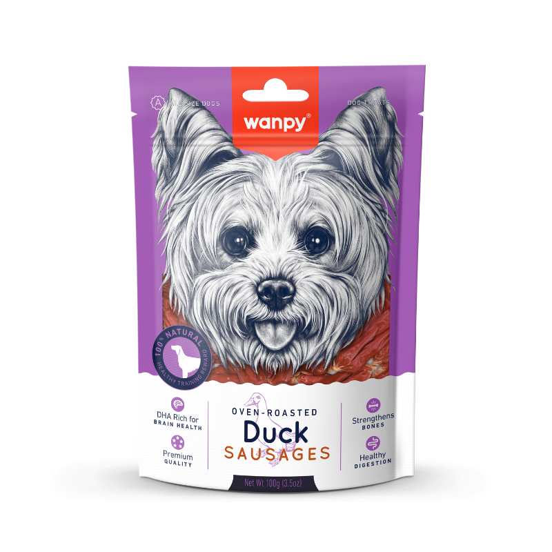 Wanpy Oven-Roasted Duck Sausages For Dogs - 100g