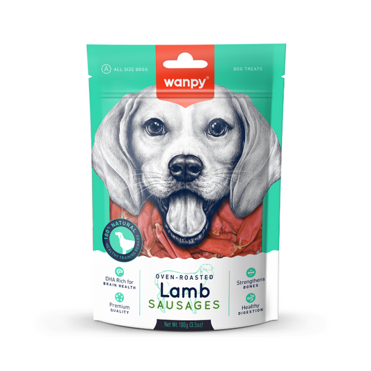Wanpy Oven-Roasted Lamb Sausages For Dogs - 100g