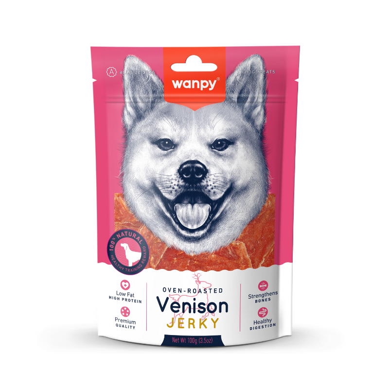 Wanpy Oven-Roasted Venison Jerky For Dogs - 100g