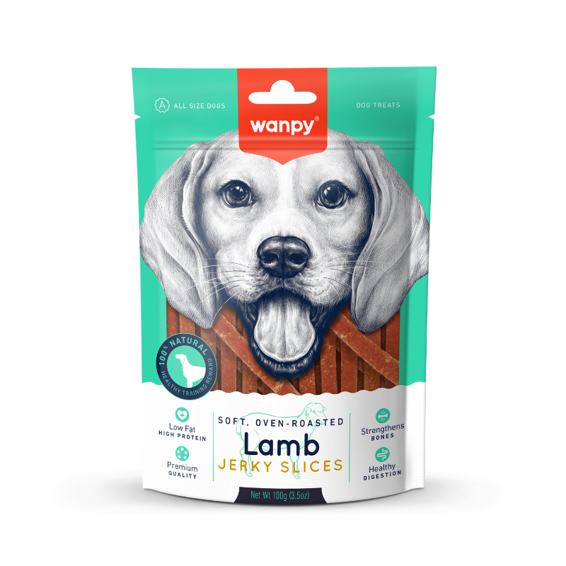 Wanpy Soft Oven-Roasted Lamb Jerky Slices For Dogs - 100g