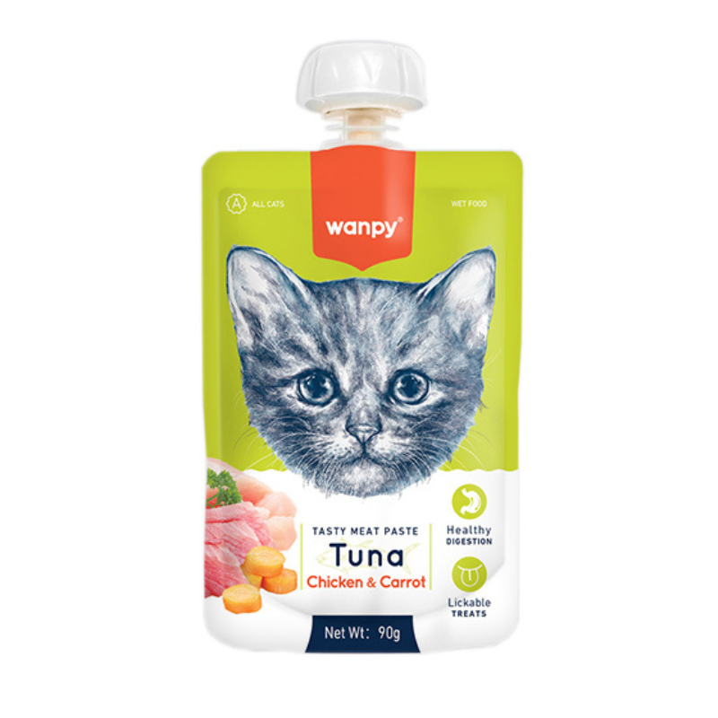 Wanpy Tasty Meat Paste Tuna Chicken & Carrot For Cats - 90g