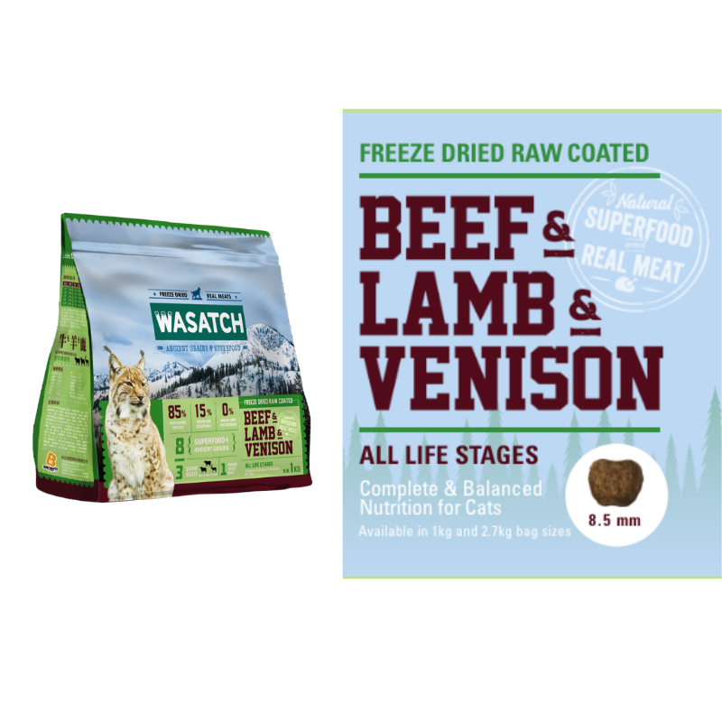 Wasatch Ancient Grain Cat - 3 Dark Meats (Beef, Lamb and Venison)