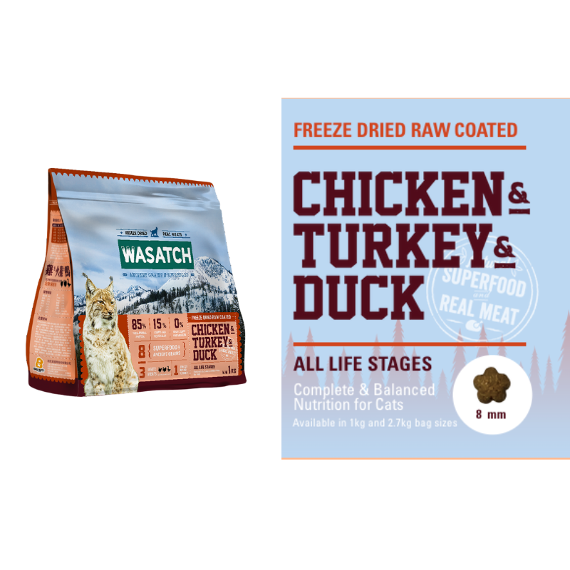 Wasatch Ancient Grain Cat - 3 White Meats (Chicken, Turkey and Duck)