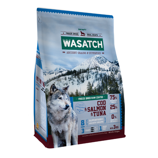 Wasatch Ancient Grain Dog - 3 Fishes (Cod, Salmon and Tuna)