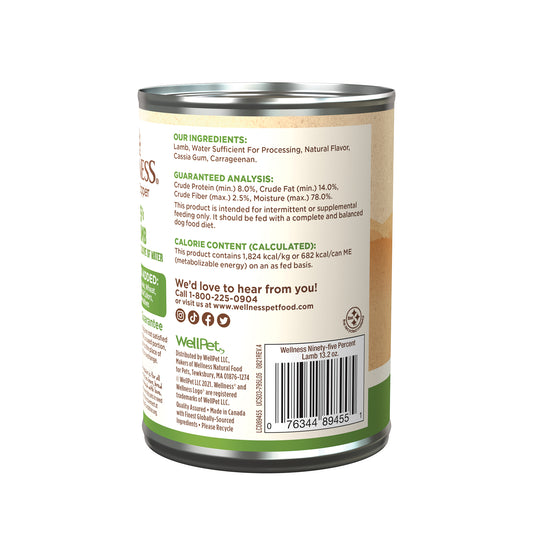 Wellness 95% Lamb Recipe Wet Dog Food 13.2oz