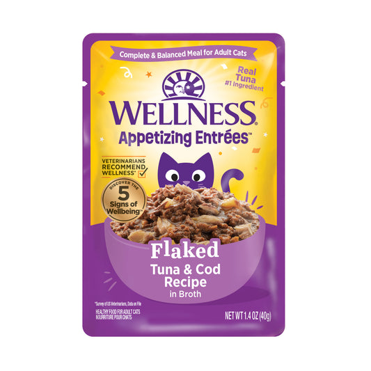 Wellness Appetizing Entrees Flaked Tuna & Cod Recipe Wet Cat Food 1.4oz