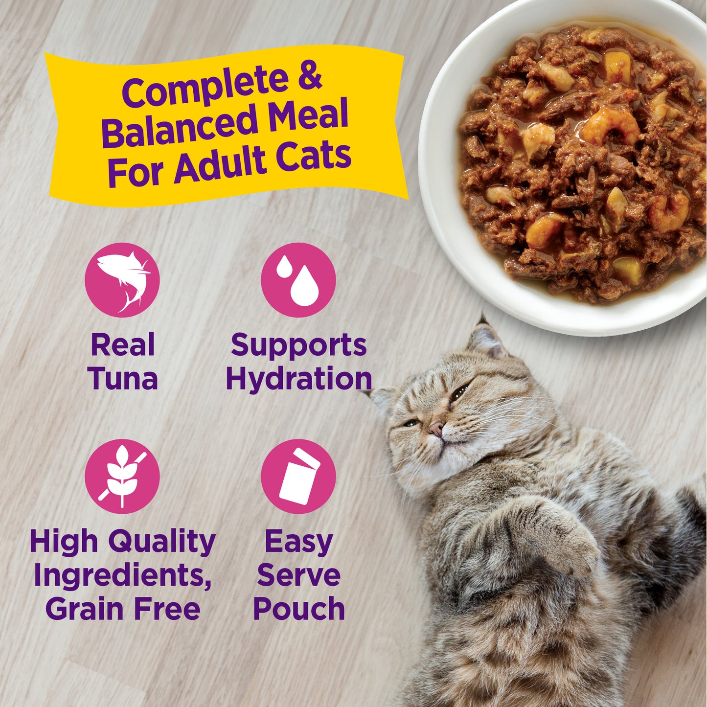Wellness Appetizing Entrees Flaked Tuna, Mackerel & Shrimp Recipe Wet Cat Food 1.4oz