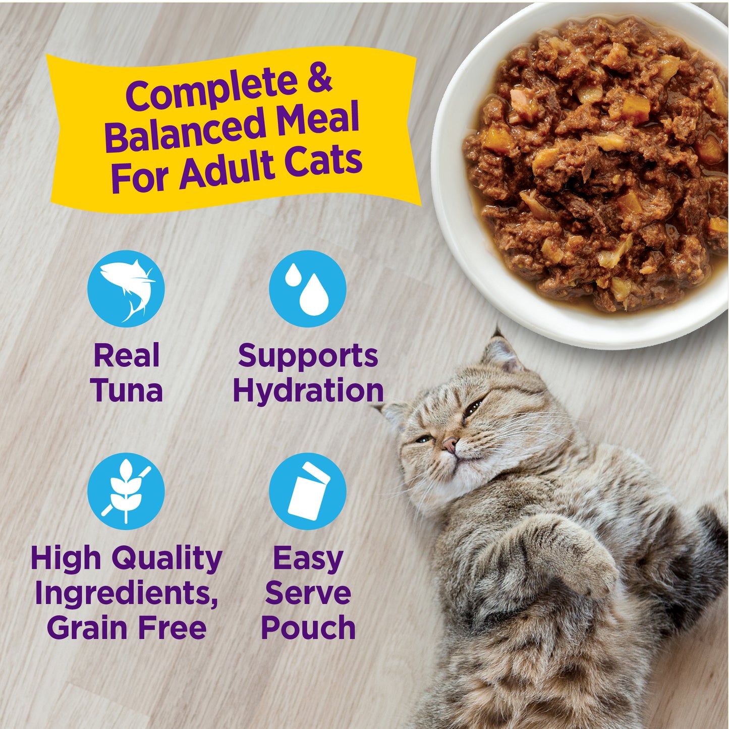 Wellness Appetizing Entrees Flaked Tuna & Tilapia Recipe Wet Cat Food 1.4oz