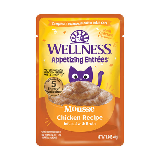 Wellness Appetizing Entrees Mousse Chicken Recipe Wet Cat Food 1.4oz