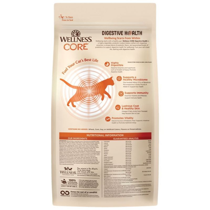 Wellness CORE Digestive Health Chicken & Rice Adult Dry Cat Food [2 Sizes]