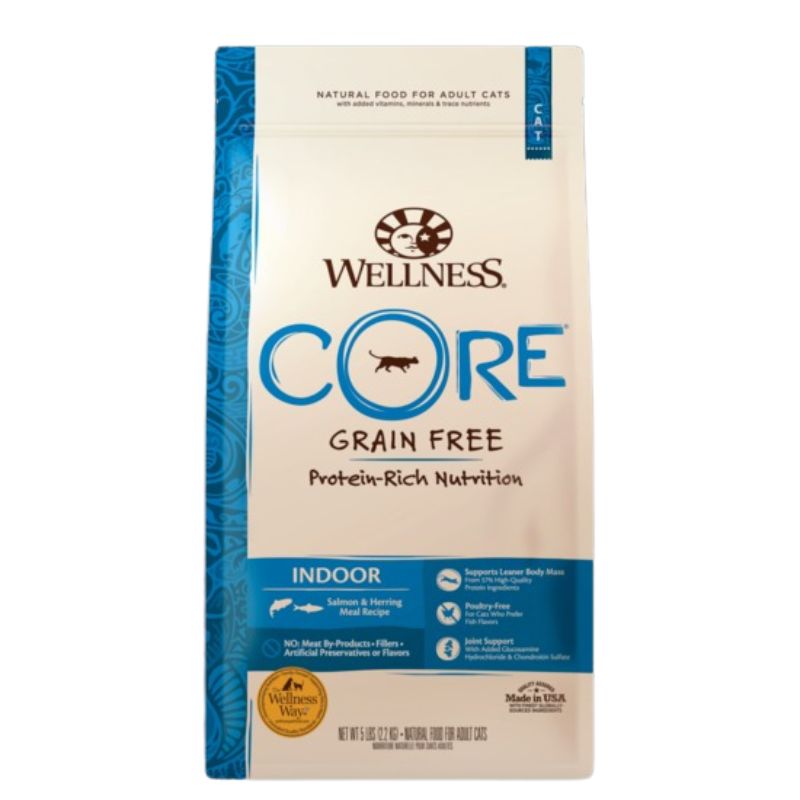 Wellness CORE Indoor Salmon & Herring Grain-Free Dry Cat Food [2 Sizes]