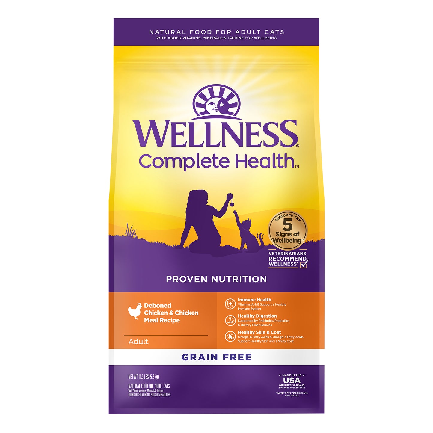 Wellness Complete Health Grain-free Adult Deboned Chicken & Chicken Meal Dry Cat Food 11.5lb