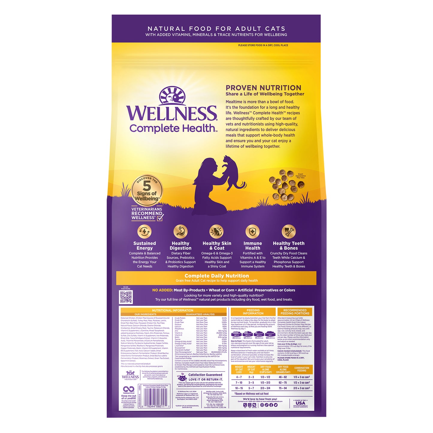 Wellness Complete Health Grain-free Indoor Deboned Chicken & Chicken Meal Dry Cat Food 11.5lb