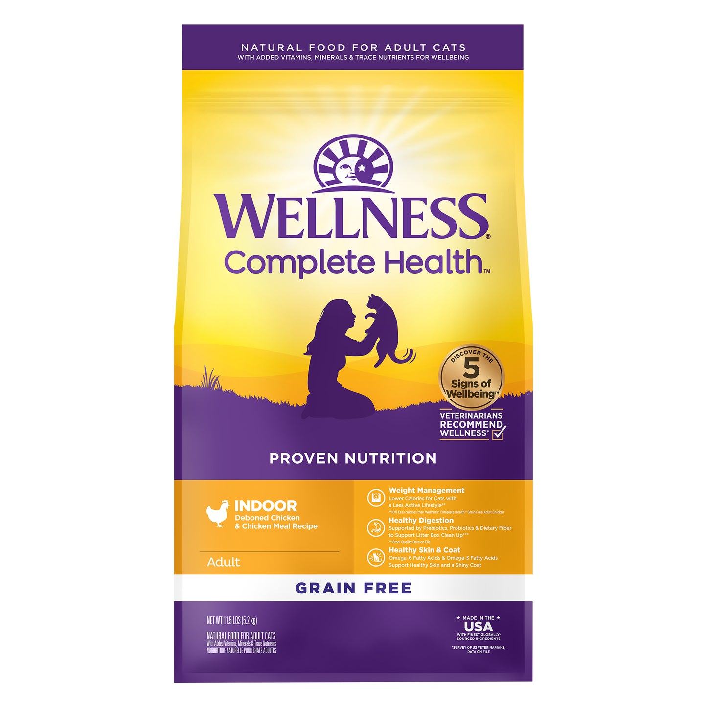 Wellness Complete Health Grain-free Indoor Deboned Chicken & Chicken Meal Dry Cat Food 11.5lb