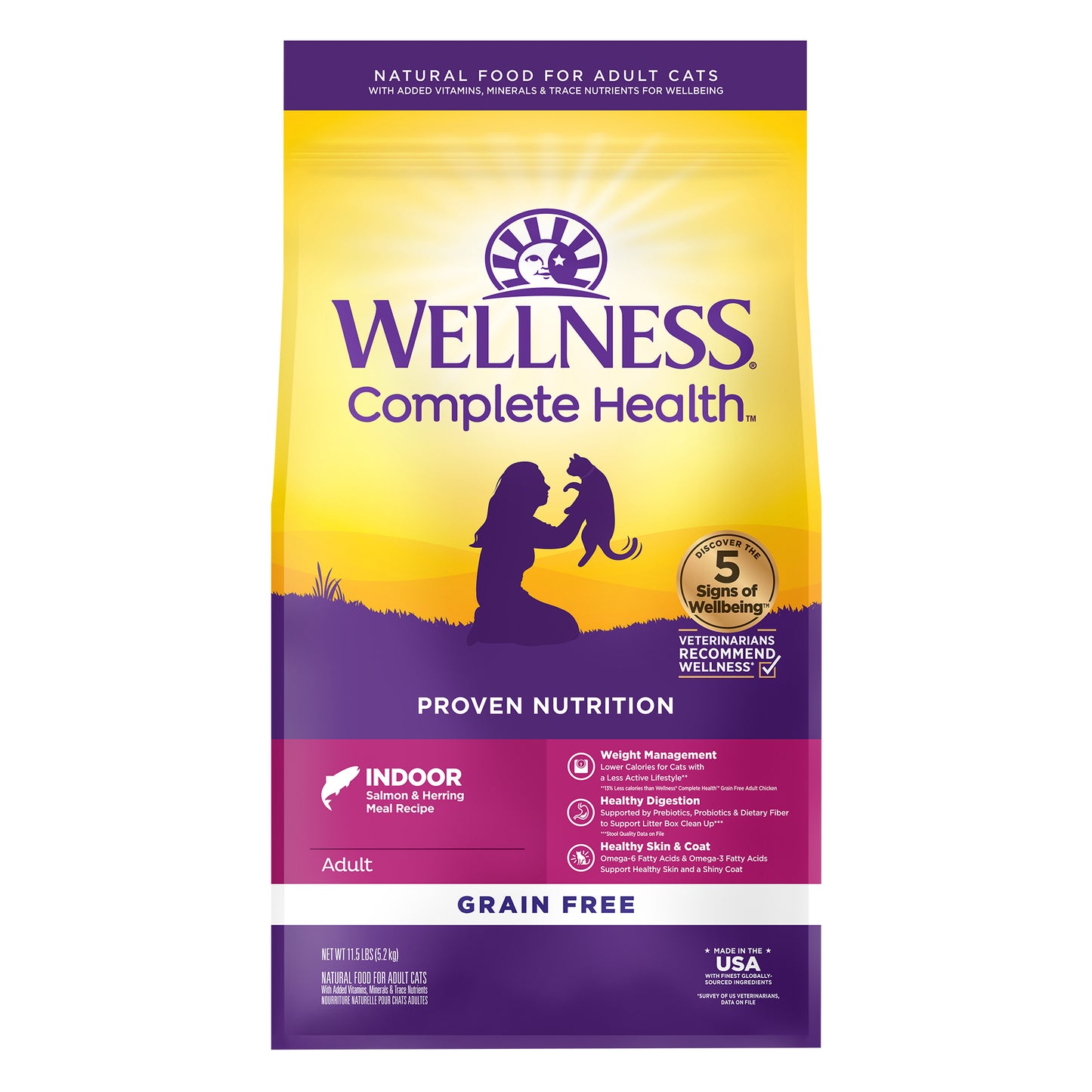 Wellness Complete Health Grain-free Indoor Salmon & Herring Dry Cat Food 11.5lb