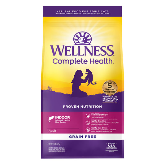 Wellness Complete Health Grain-free Indoor Salmon & Herring Dry Cat Food 11.5lb