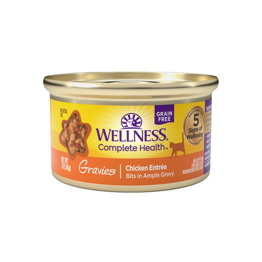 Wellness Complete Health Gravies Chicken Dinner Canned Wet Cat Food 3oz