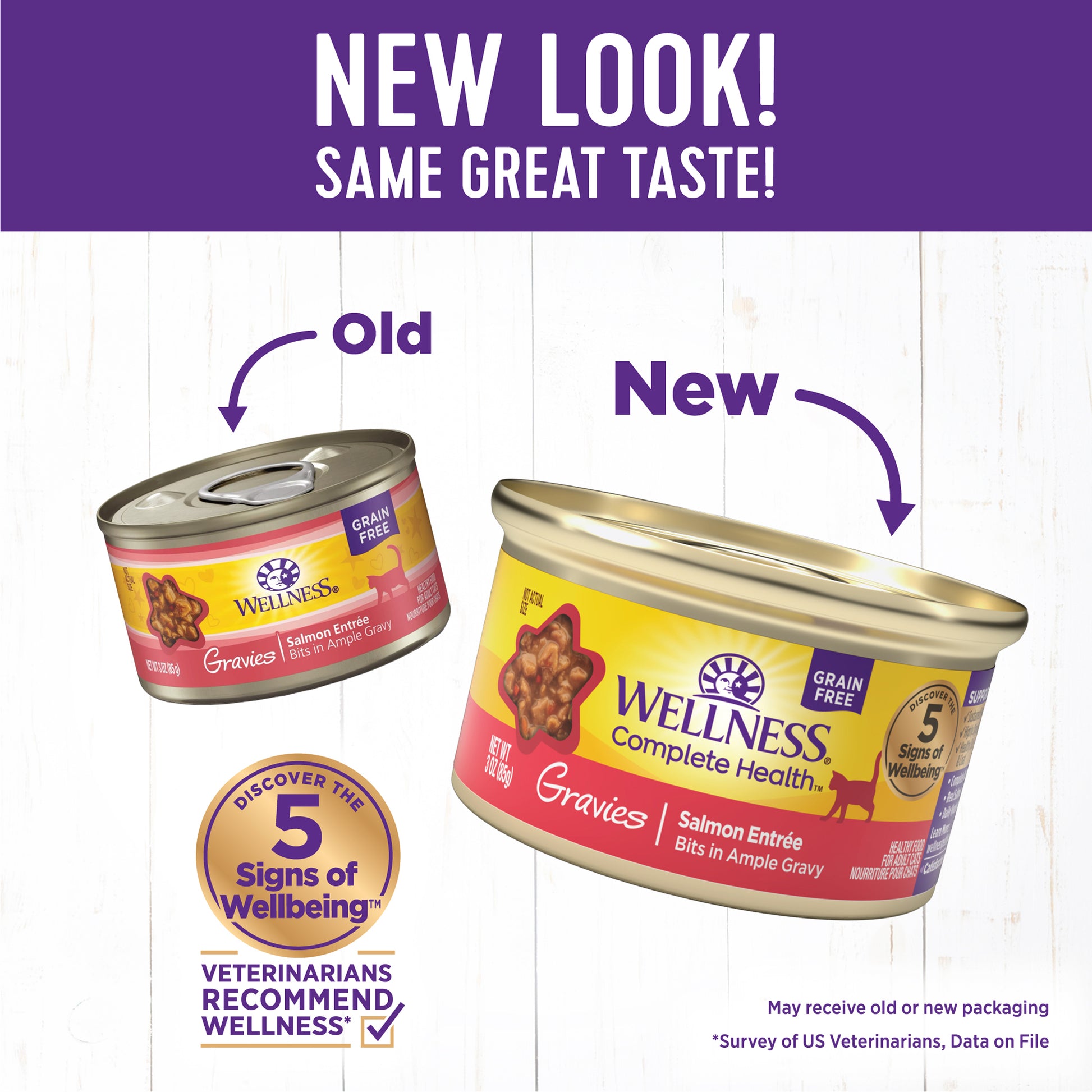 Wellness Complete Health Gravies Salmon Dinner Canned Wet Cat Food 3oz