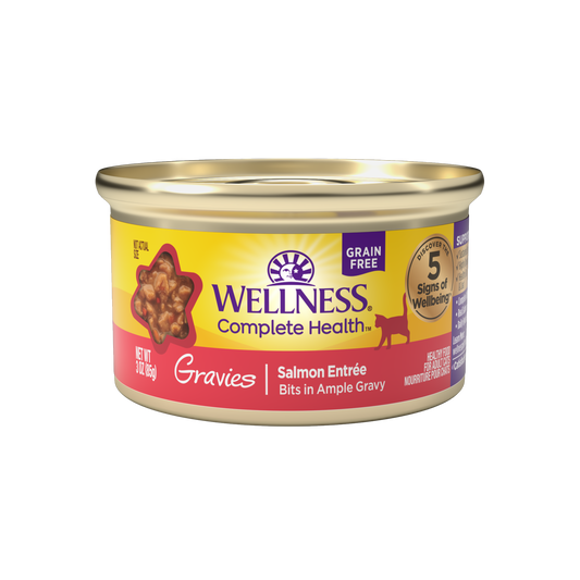 Wellness Complete Health Gravies Salmon Dinner Canned Wet Cat Food 3oz