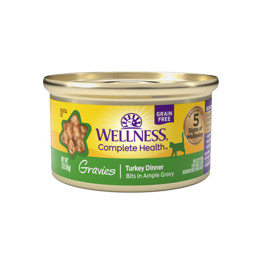 Wellness Complete Health Gravies Turkey Dinner Canned Wet Cat Food 3oz