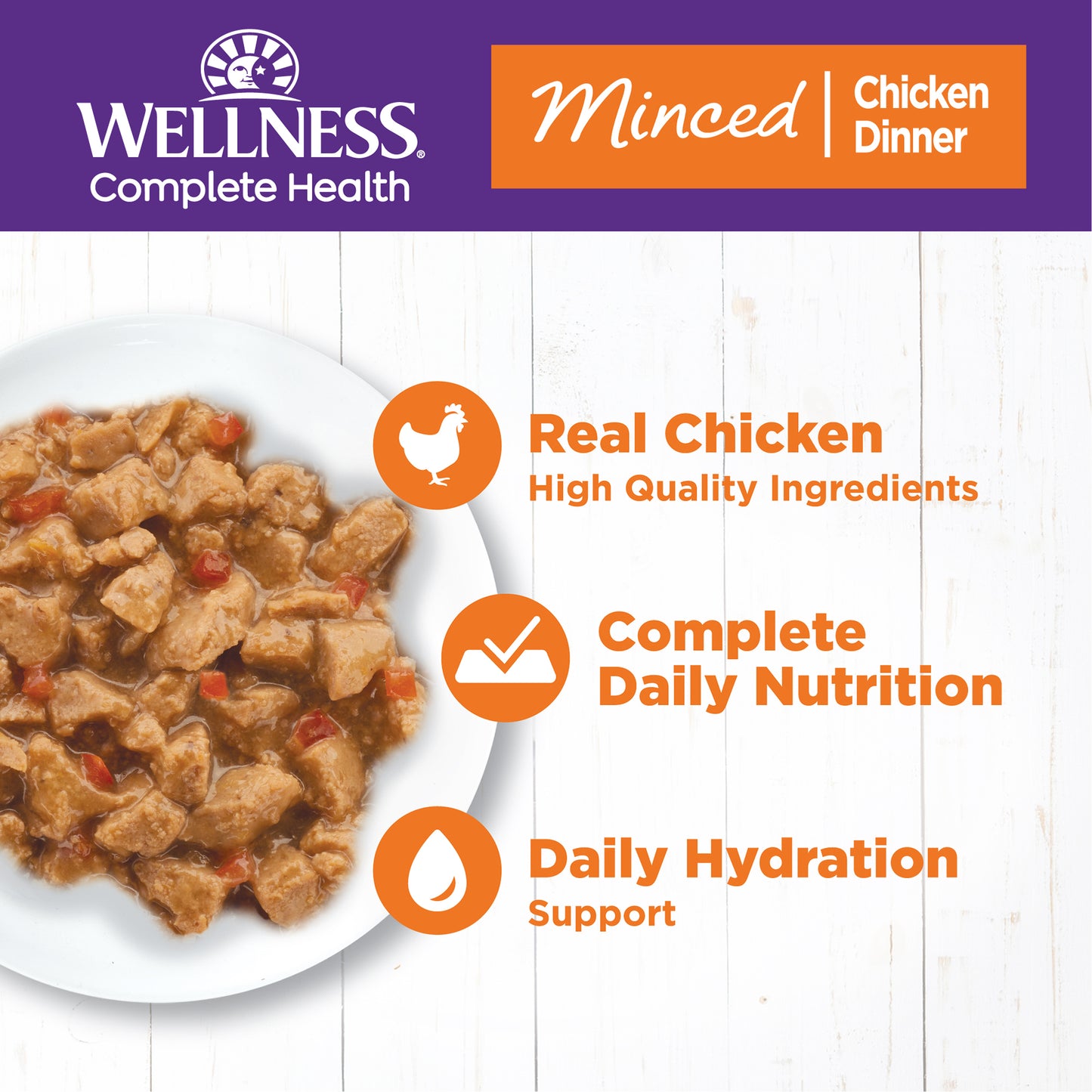 Wellness Complete Health Minced Chicken Dinner Canned Wet Cat Food 5.5oz