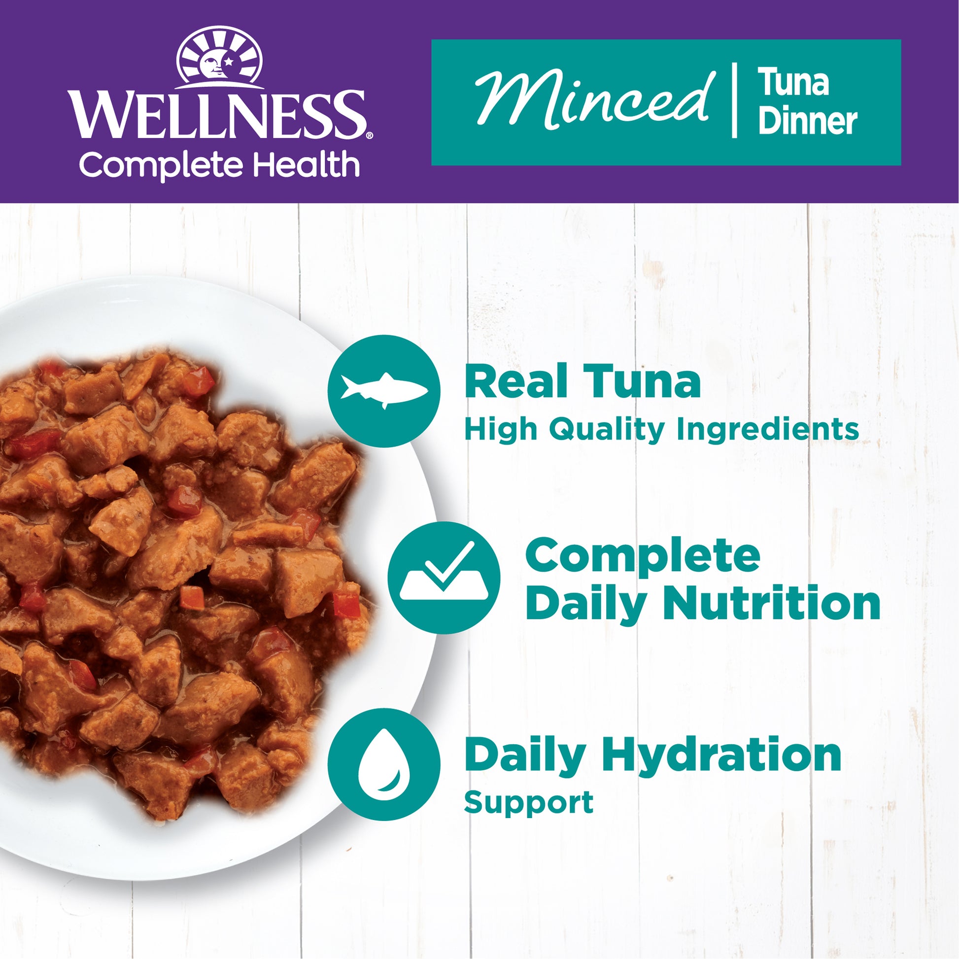 Wellness Complete Health Minced Tuna Dinner Canned Wet Cat Food 5.5oz