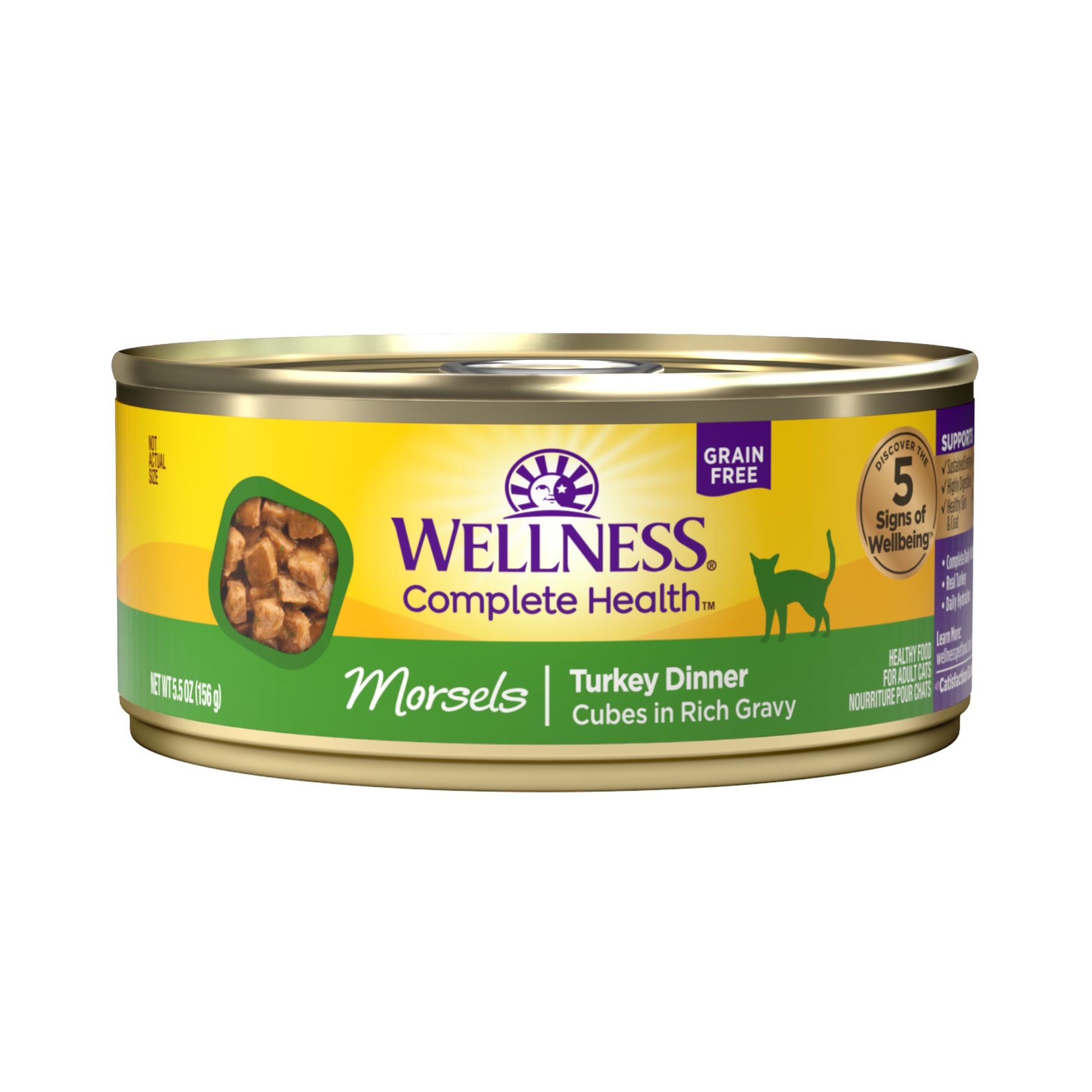 Wellness Complete Health Morsels Cubed Turkey Dinner Canned Wet Cat Food 5.5oz