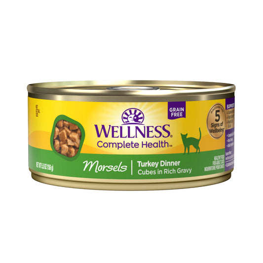 Wellness Complete Health Morsels Cubed Turkey Dinner Canned Wet Cat Food 5.5oz