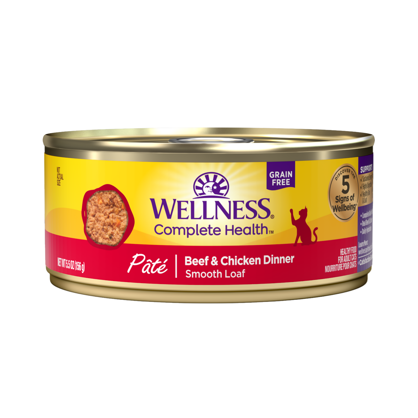 Wellness Complete Health Pate Beef & Chicken Wet Cat Food 5.5oz