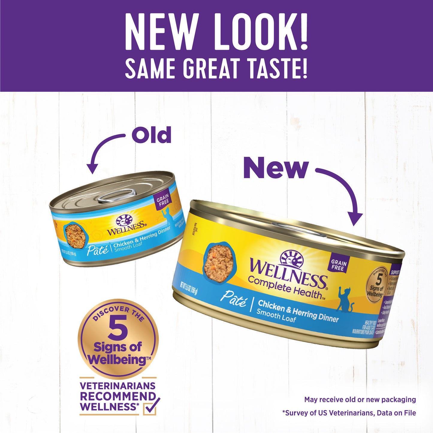 Wellness Complete Health Pate Chicken & Herring Wet Cat Food 5.5oz