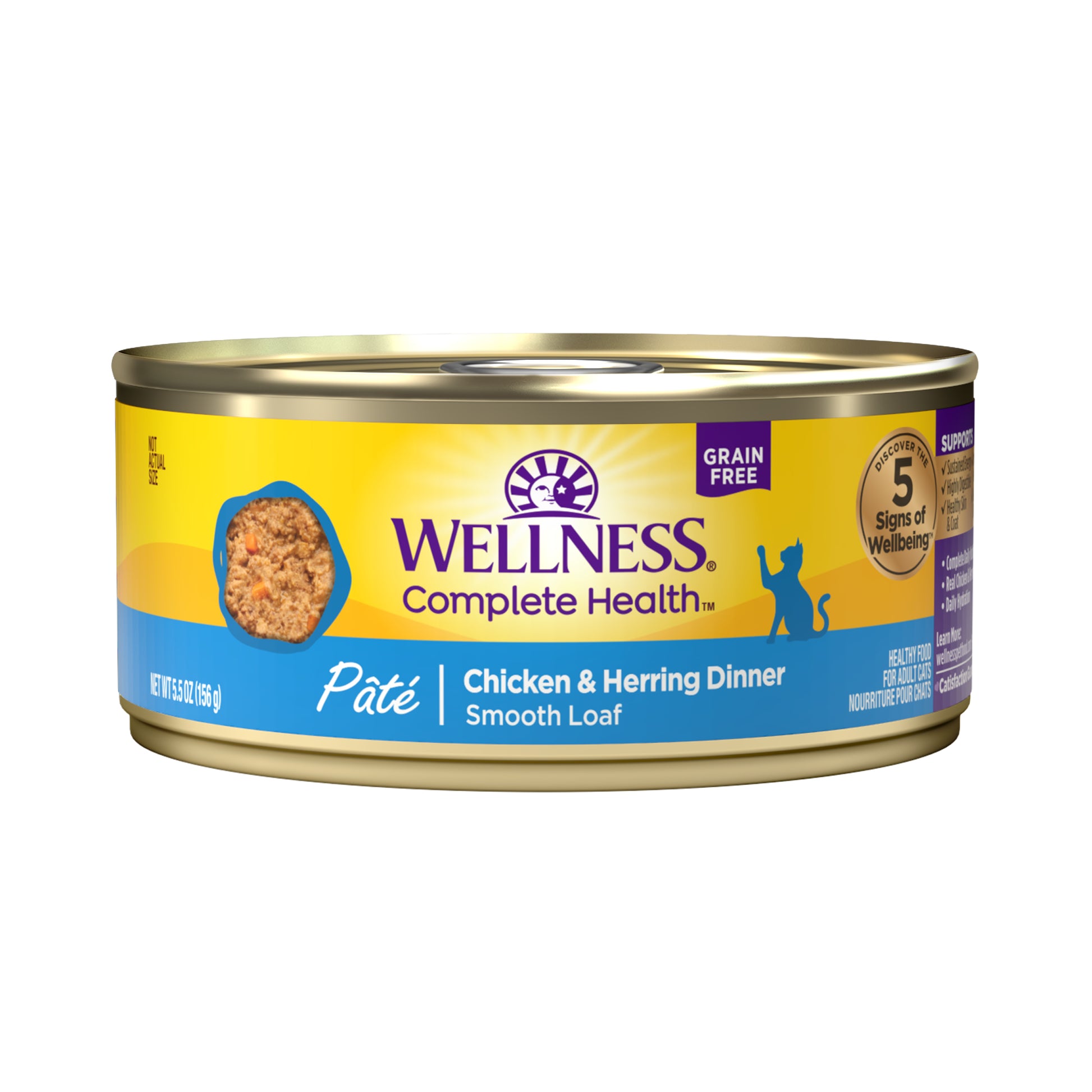 Wellness Complete Health Pate Chicken & Herring Wet Cat Food 5.5oz