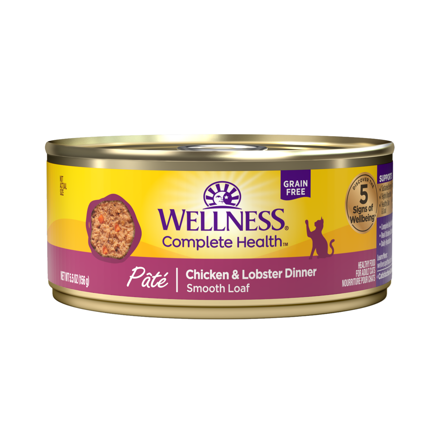 Wellness Complete Health Pate Chicken & Lobster Wet Cat Food 5.5oz