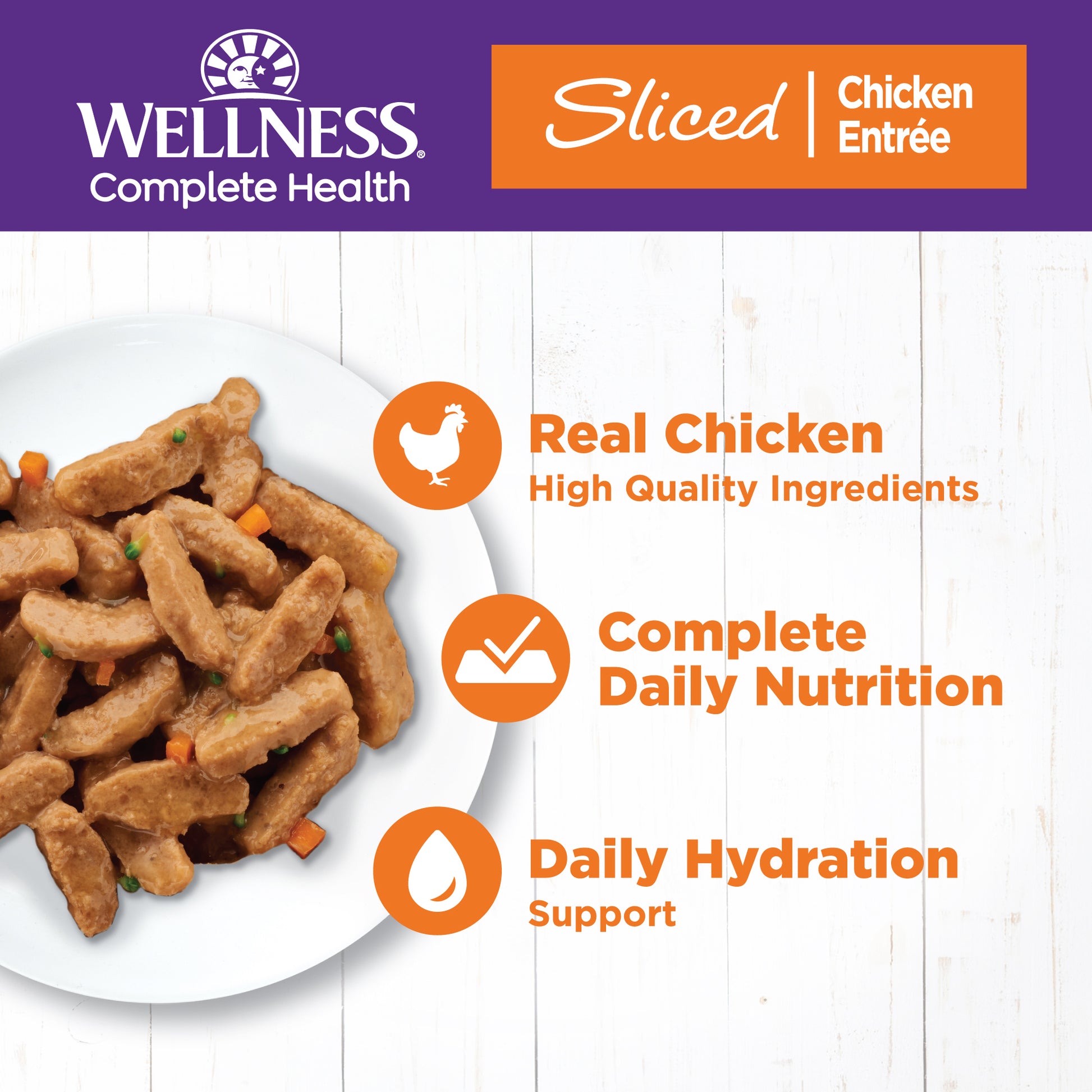 Wellness Complete Health Sliced Chicken Entree Canned Wet Cat Food 5.5oz