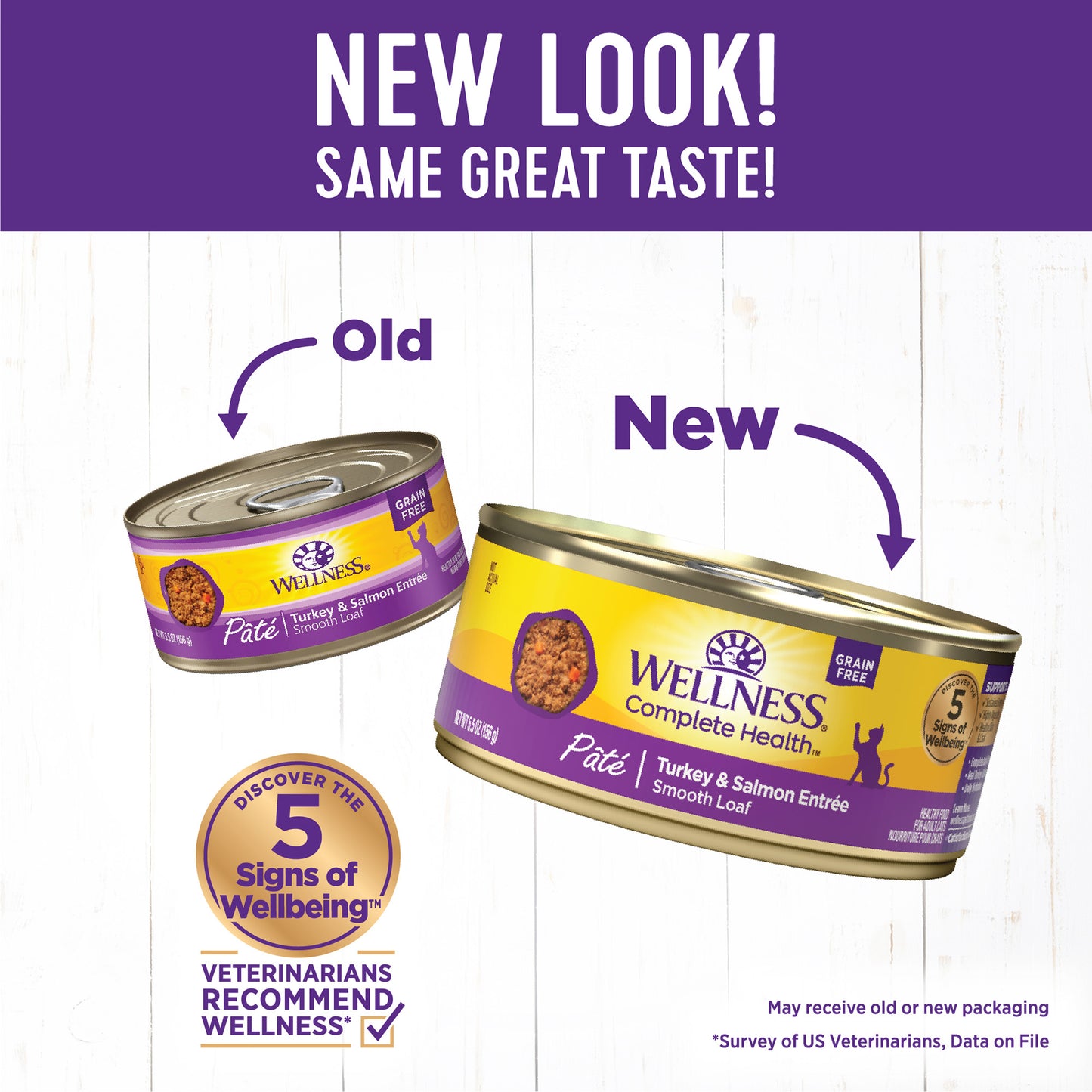 Wellness Complete Health Turkey & Salmon Pate Canned Wet Cat Food 5.5oz