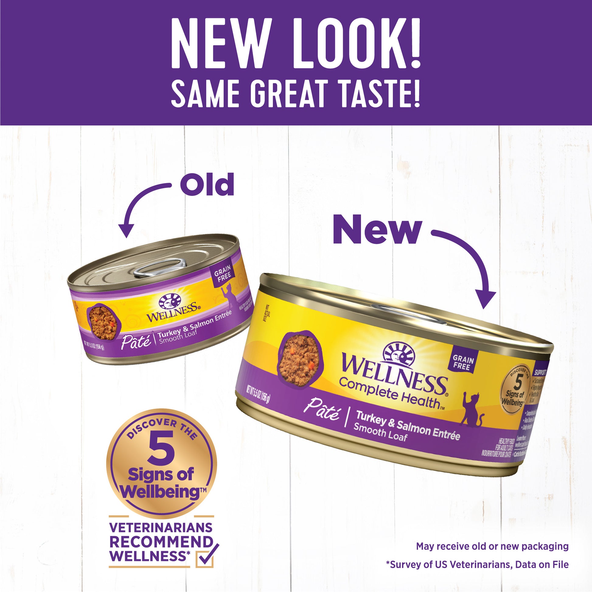 Wellness Complete Health Turkey & Salmon Pate Canned Wet Cat Food 5.5oz