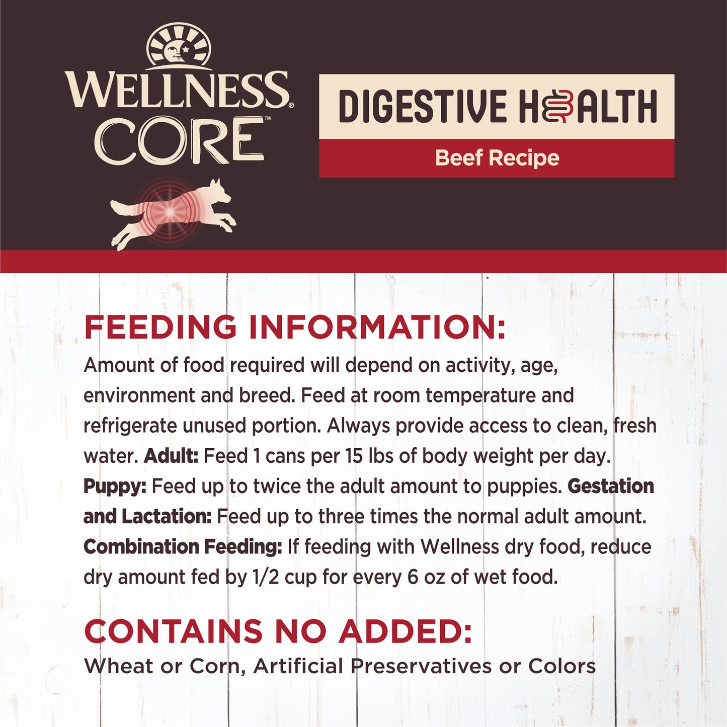 Wellness Core Digestive Health Pate Beef Wet Dog Food 13oz