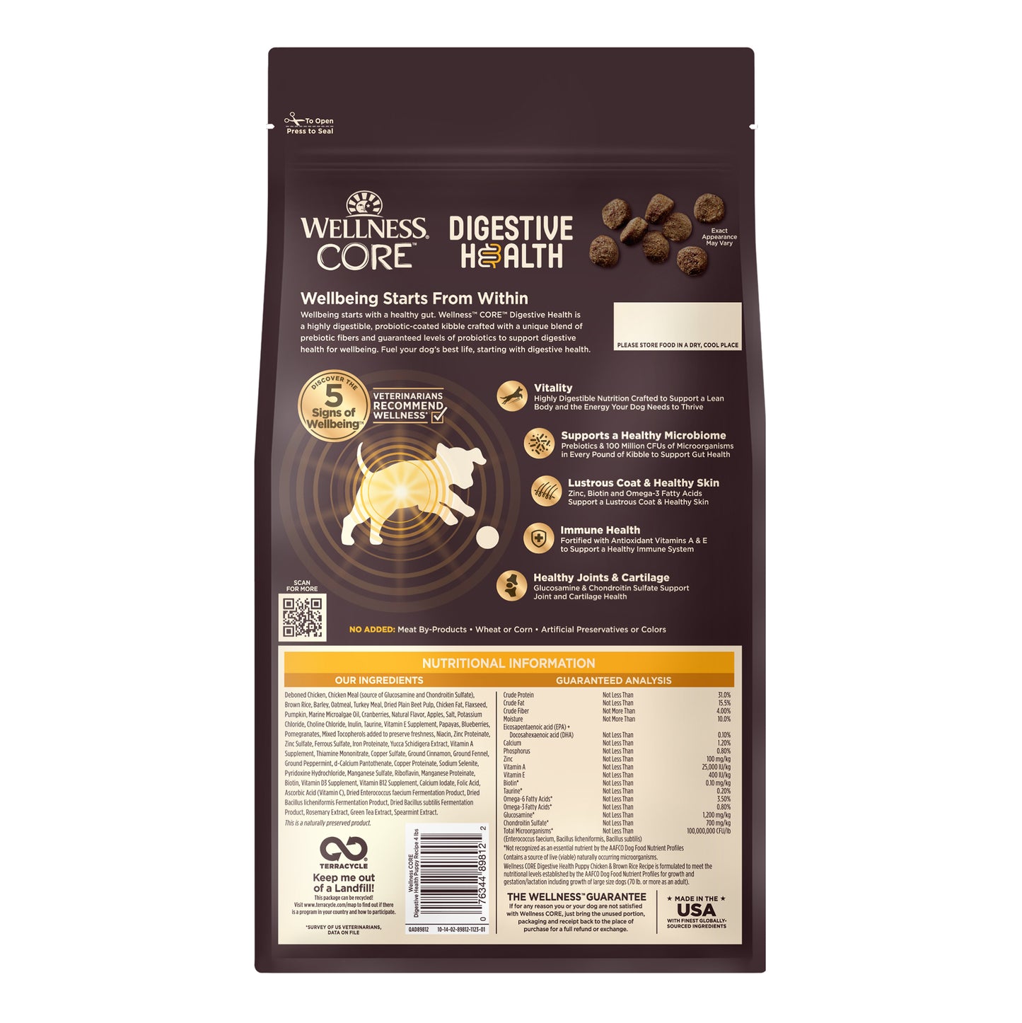 Wellness Core Digestive Health Puppy Chicken & Brown Rice Recipe Dry Dog Food
