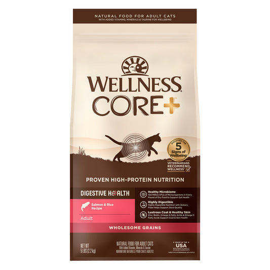 Wellness Core Digestive Health With Wholesome Grains Salmon Recipe Dry Cat Food